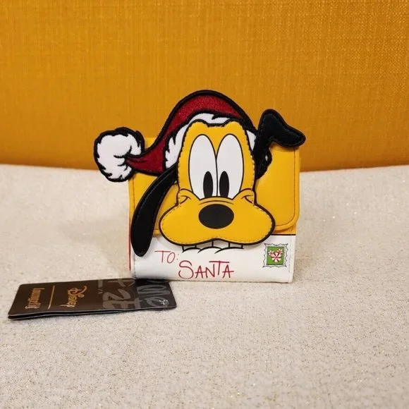 Loungefly Disney Pluto Santa Letter Holiday Flap Wallet NEW - Picture 16 of 16